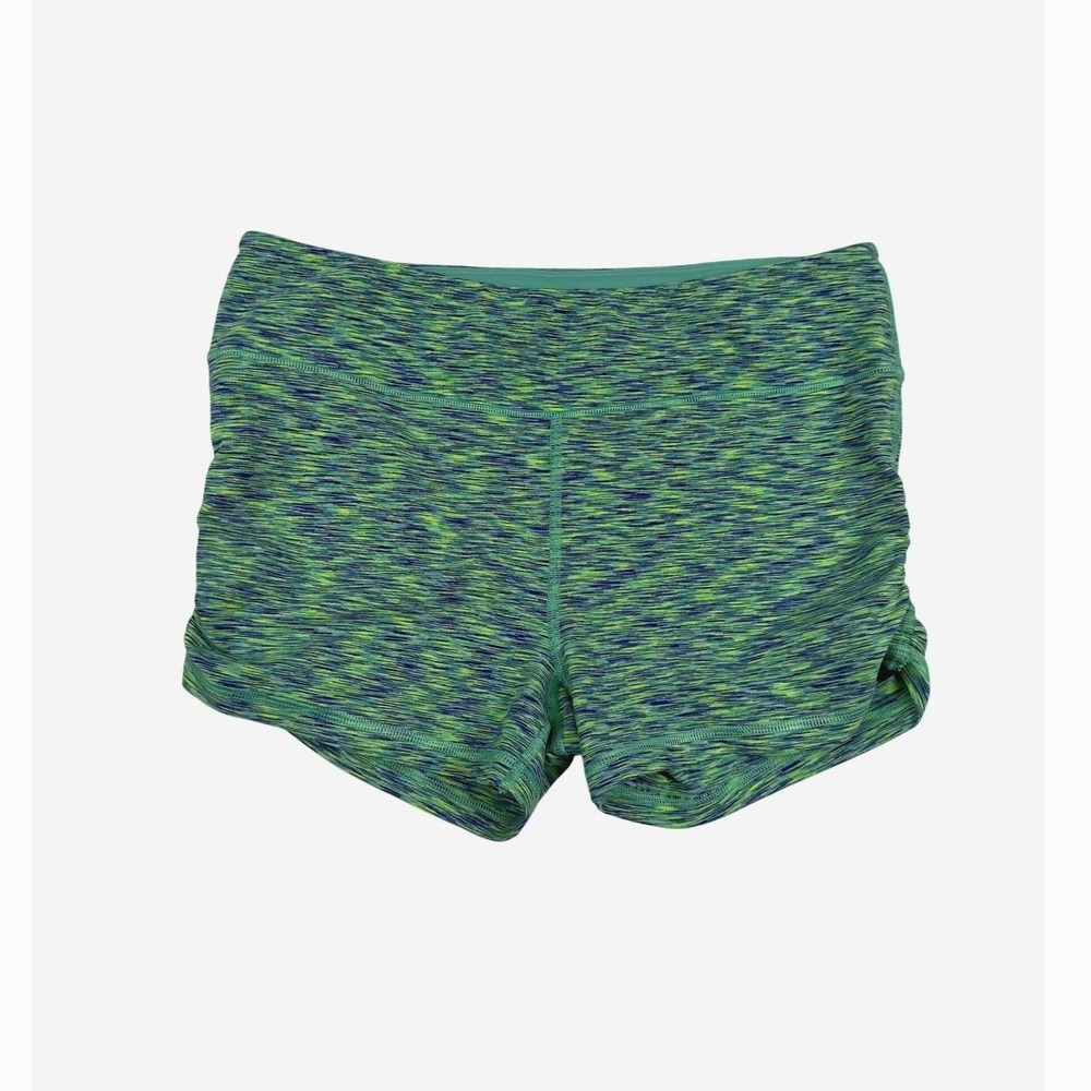 Victoria's Secret VSX Sport Shorts Womens L Green Space Dye Ruched Knockout